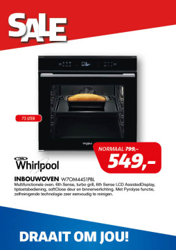 Whirlpool inbouwoven W7OM44S1PBL