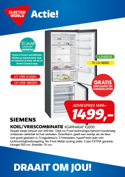 Siemens Koel/vriescombinatie KG49N4XAF iQ500