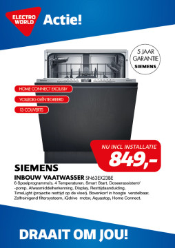 Siemens Inbouw vaatwasser SN63EX23BE