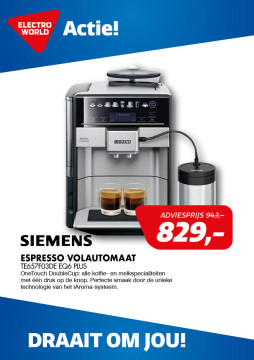 Siemens Espresso Volautomaat TE657F03DE EQ6 PLUS