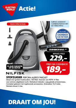 Nilfisk Stofzuiger Perform Allergy Parquet