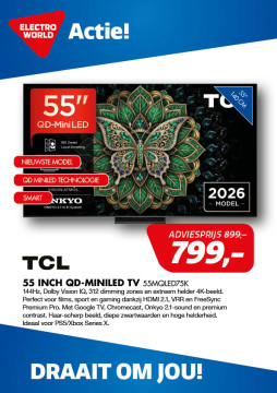 TCL 55 inch QD‑MiniLED TV 55MQLED75K