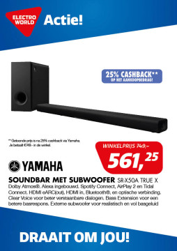 Yamaha SOUNDBAR SR-X50A True X 25% Cashback