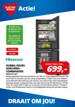Hisense DUBBEL-DEURS Koelvries-Combinaties RB5K330GSFC